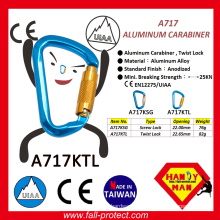 2017 The Most Safety Twist Lock Climbing Carabiner Made Of Aluminum Alloy